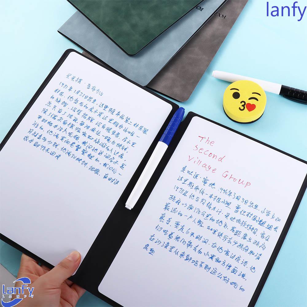 Lanfy A5 Whiteboard Notebook Reusable Baru Trendi Jadwal Harian Mingguan Planner Sekolah Kantor Siswa Papan Pesan