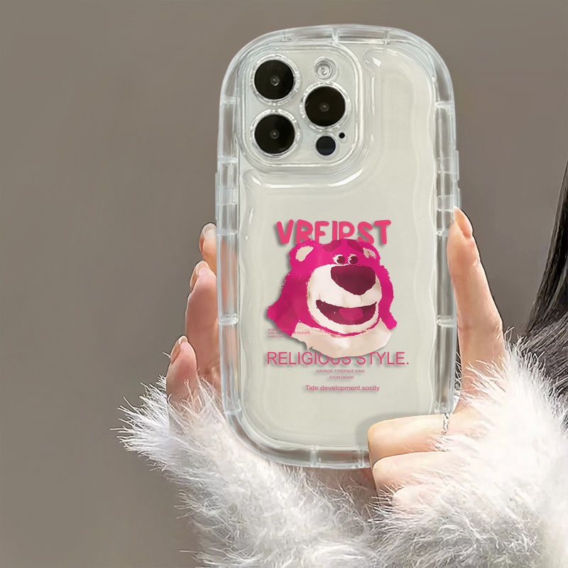 IPHONE Soft Shockproof Case Kompatibel Untuk Iphone11 14 13 12 Pro XS Max X Xr7 +8 Plus Casing Ponsel Transparan Beruang Lucu TPU Silikon Cover