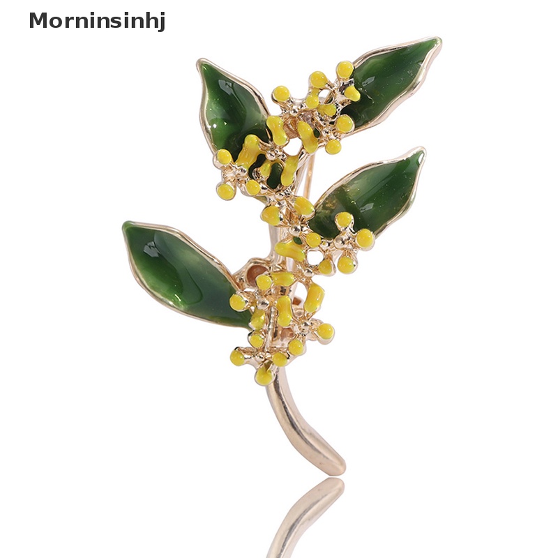 Mornin Wanita Bros Romantis Osmanthus Cabang Bros Kerah Pin Aksesoris Hadiah Mantel Pakaian Pin Perhiasan Hadiah id