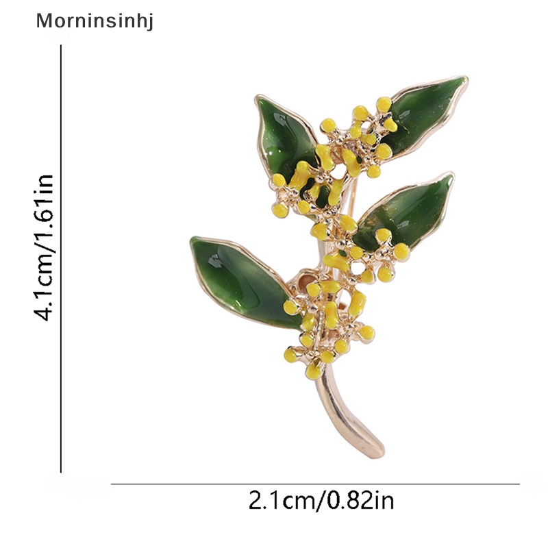 Mornin Wanita Bros Romantis Osmanthus Cabang Bros Kerah Pin Aksesoris Hadiah Mantel Pakaian Pin Perhiasan Hadiah id