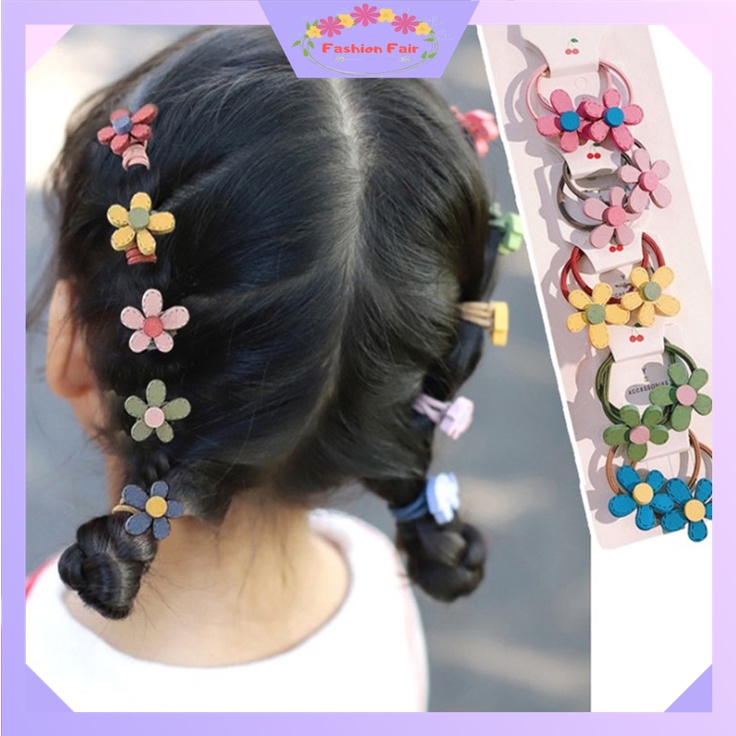 FASHION FAIR -  D6165 Ikat Rambut Anak Karakter / Karet Ikat Rambut Elastis / Karet Rambut F5387 / Aksesoris Rambut /  Karet Rambut Elastis 10 in 1 / Ikat Rambut Anak Fashion Korea