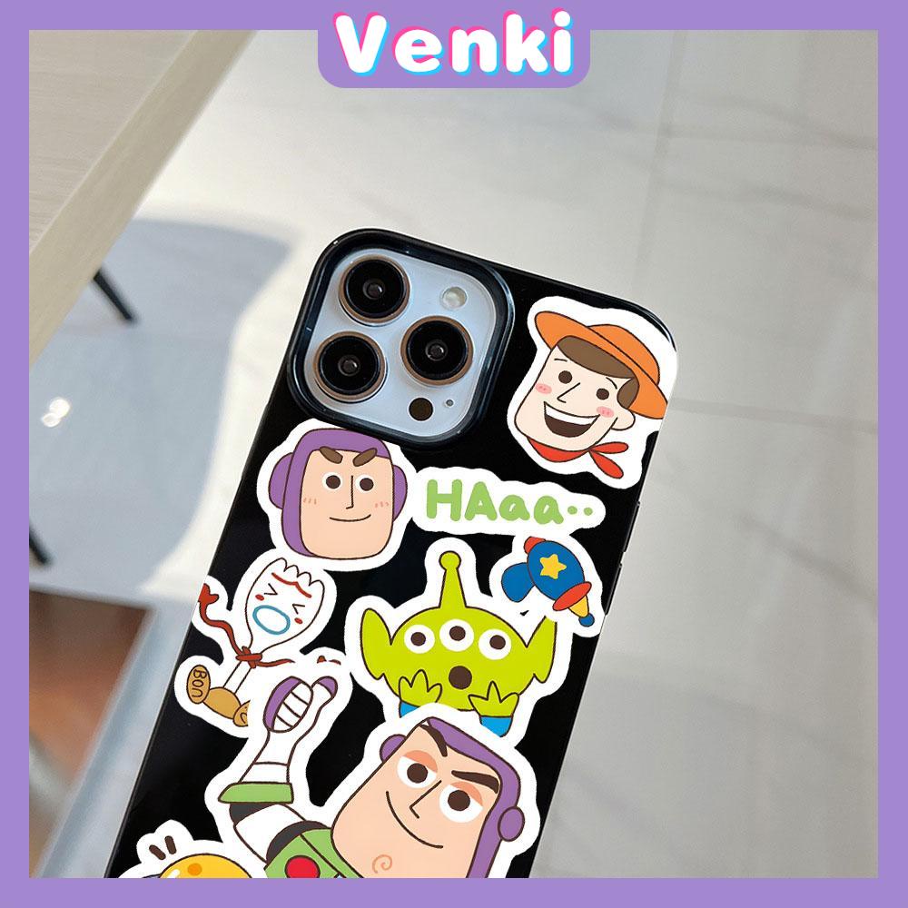 VENKI - For iPhone 11 iPhone Case Black Glossy TPU Soft Case Shockproof Protection Camera Cute Cartoon Compatible with iPhone 14 13 Pro max 12 Pro Max xr xs max 7Plus 8Plus