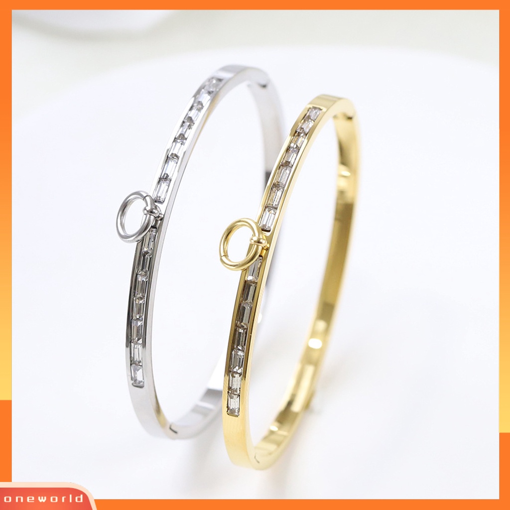 [EONE] Wanita Gelang Trendi Semua Pertandingan Anti Karat Minimalis Tahan Aus Pakaian Sehari-Hari Warna Solid Baja Titanium Fashion Gelang Aksesori Pakaian