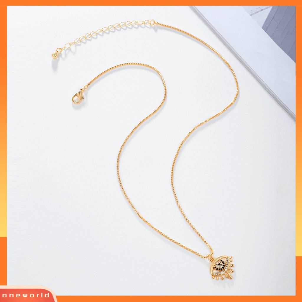 [EONE] Liontin Kalung Cubic Zirconia Halus Liontin Electroplating High Gloss Temperamen Leher Ornamen Tahan Luntur Indah Terang Kilau Kalung Perhiasan Aksesori