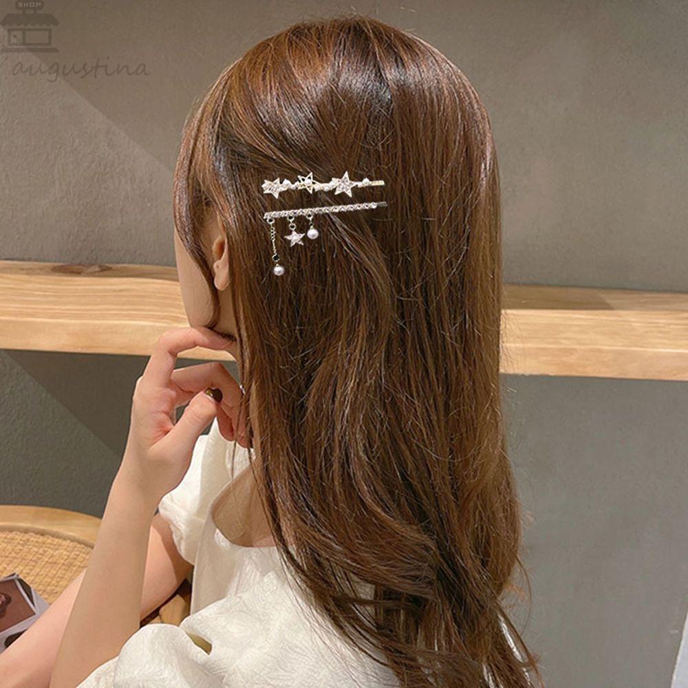 Agustina Korea Gaya Klip Rambut Mewah Rumbai Hiasan Kepala Jepit Perhiasan Perempuan Hadiah Barrettes Poni Clip