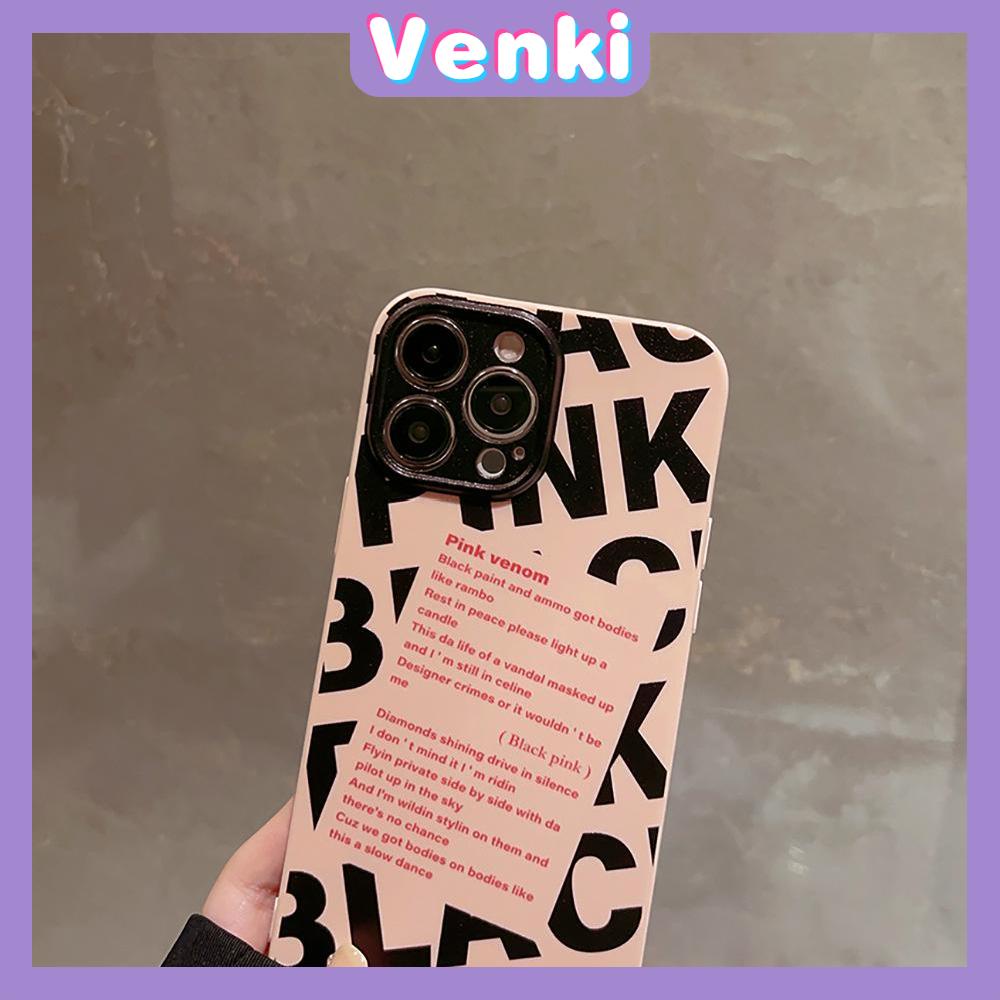 VENKI - For iPhone 11 iPhone 11 Soft TPU Glossy Pink Phone Case Creative English Camera Protection Shockproof Compatible with iPhone 14 13 Pro max 12 Pro Max xr xs max 7Plus 8Plus