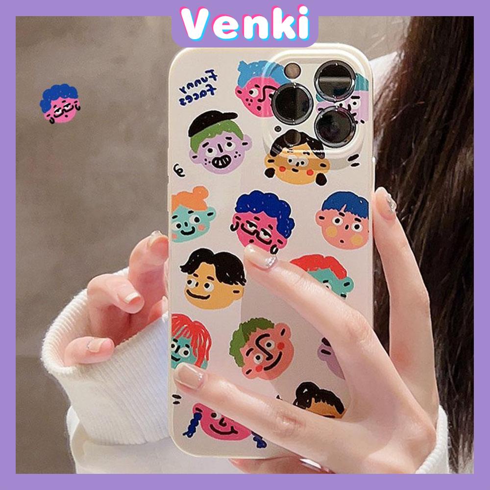 VENKI - For iPhone 11 iPhone Case Film TPU Soft Case Transparent Cute Cartoon Camera Protection Shockproof Compatible with iPhone 14 13 Pro max 12 Pro Max xr xs max 7 8 Plus