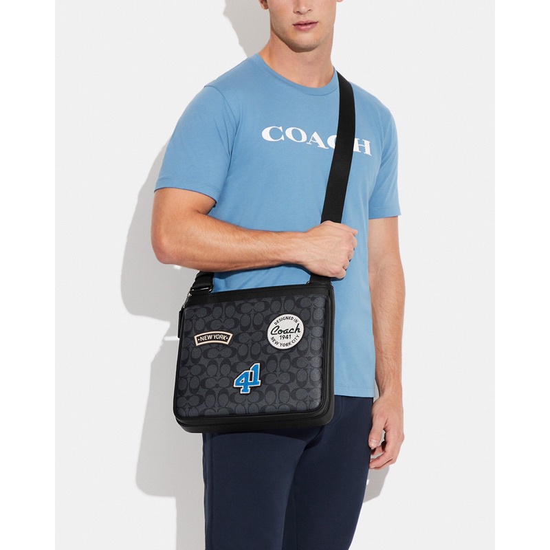 Coach Granger File Crossbody Signature Canvas Ski Patch (CE 537) new arrival
