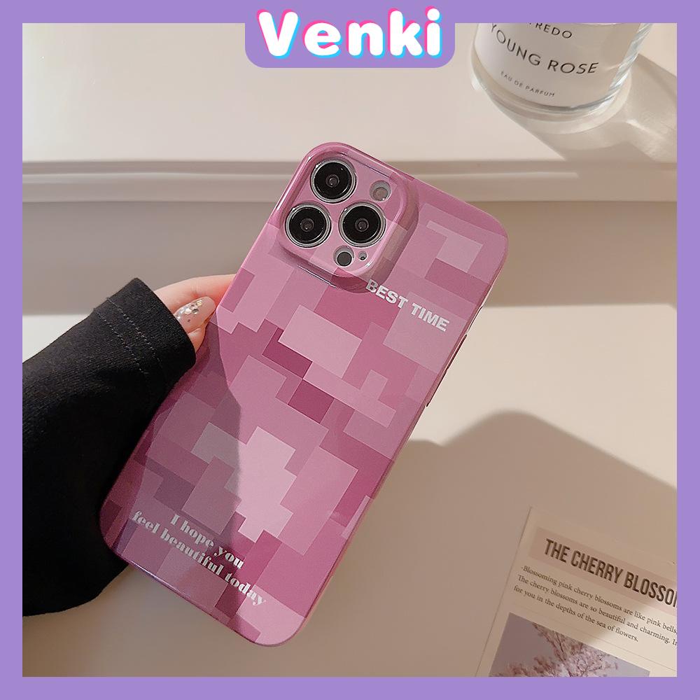 VENKI - For iPhone 11 iPhone Case Pink Glossy Softshell TPU Shockproof Camera Case Protection Simple Compatible with iPhone 14 13 Pro max 12 Pro Max xr xs max 7Plus 8Plus