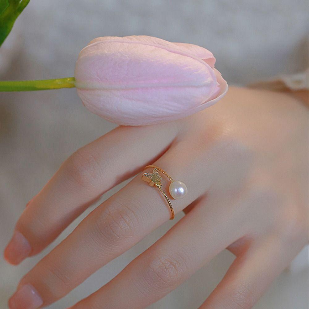 Mxbeauty Wanita Pembukaan Cincin Elegan Pesona Indah Kupu-Kupu Niche Desain Gadis Hadiah Tembaga Retro Vintage Ring