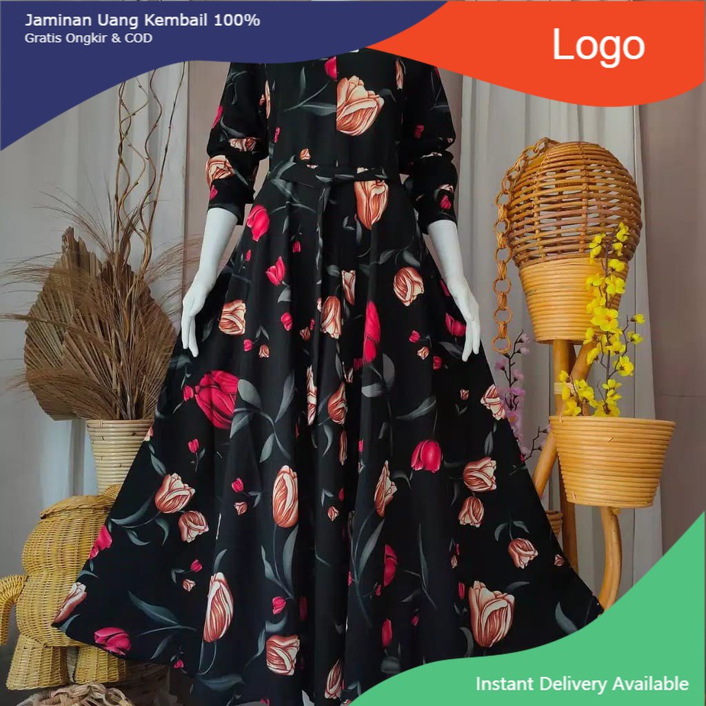 promo puncak GAMIS MOTIF MONALISA // GAMIS MOTIF BUNGA TULIP BUSUI TERLARIS COD STOK READYY stok ama
