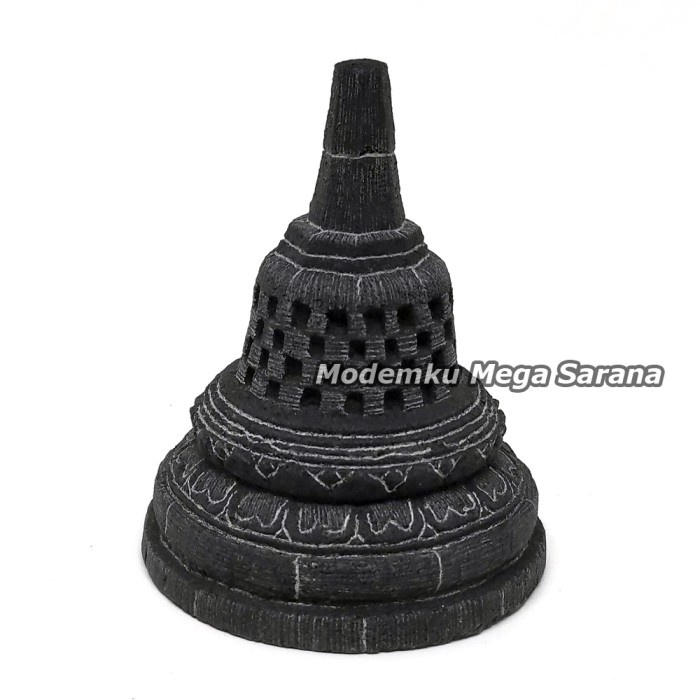 Souvenir Miniatur Stupa Candi Borobudur Cinderamata Biasa M 8x8x11 cm
