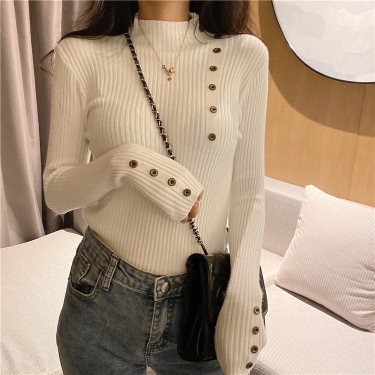 TELLY ➡️ BJ-040 Turtleneck Knit Long Sleeve Korean Style Import Premium New Release | Atasan Turtleneck Rajut Korean Style