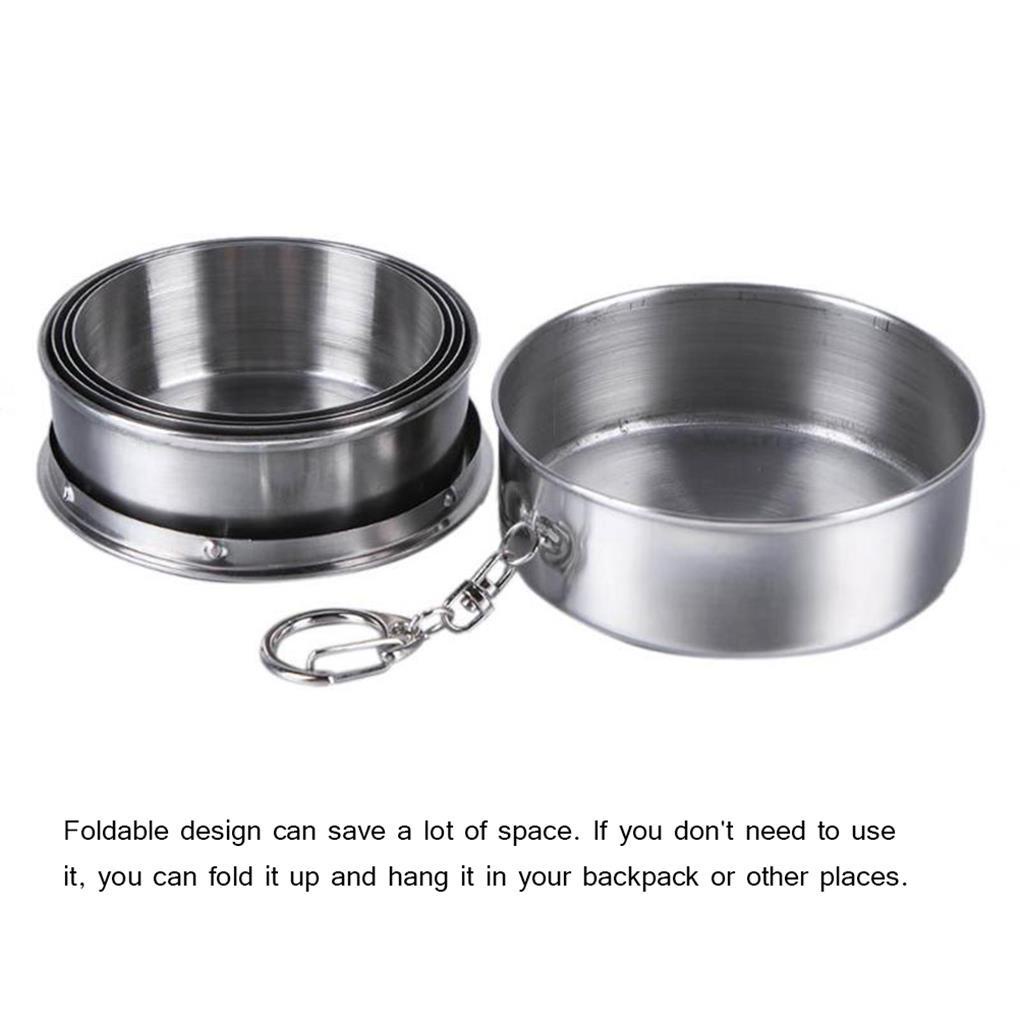 240ml Portabel Ditarik Cangkir Air Stainless Steel Anggur Gelas Lipat Gelas Mini Telescopic Folded Mug