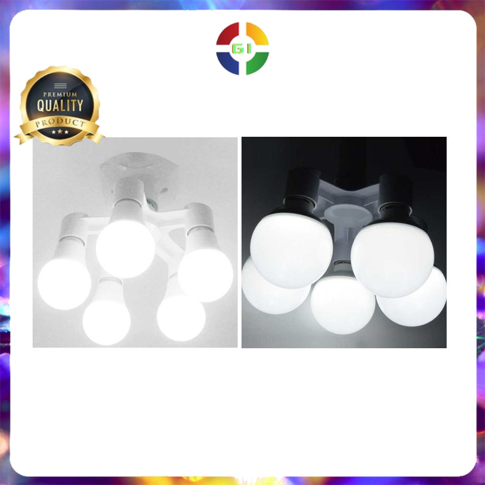 Fitting Lampu Bohlam Studio LED Cabang 5 220V 100W E27 White