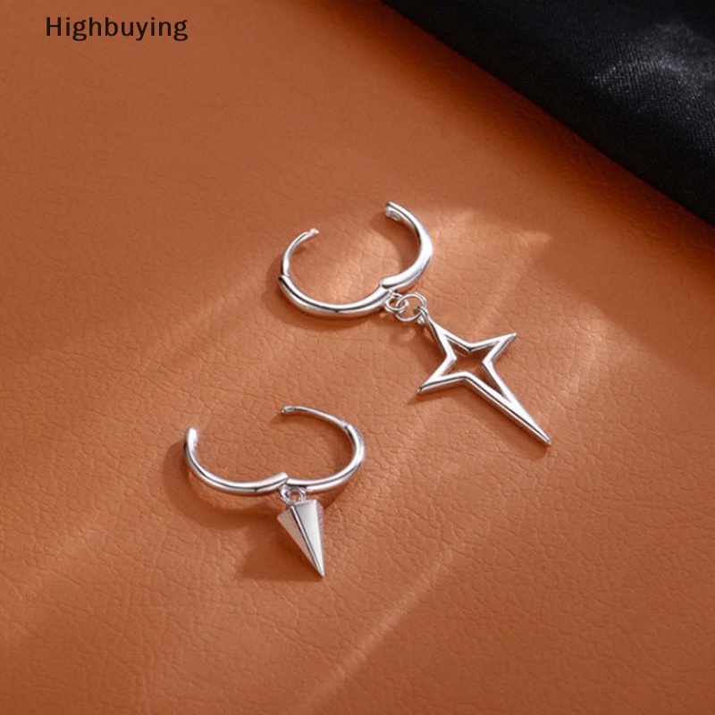 Hbid Anting Perak Fashion Asimetris Cross Cone Hoop Earrings Untuk Wanita Hari Ibu Perhiasan Glory