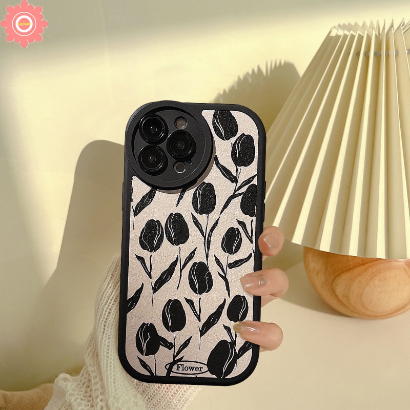 Casing Bunga Retro Untuk Redmi Note11 10 8 9 10s 11s 10 9s 9 11 Pro+Redmi 12C 10 A1 9 10A 10C 9A 9T 9C POCO F4 X3 NFC Pro M3 Mi 11T 12bunga Tulip Vintage Lembut Sarung