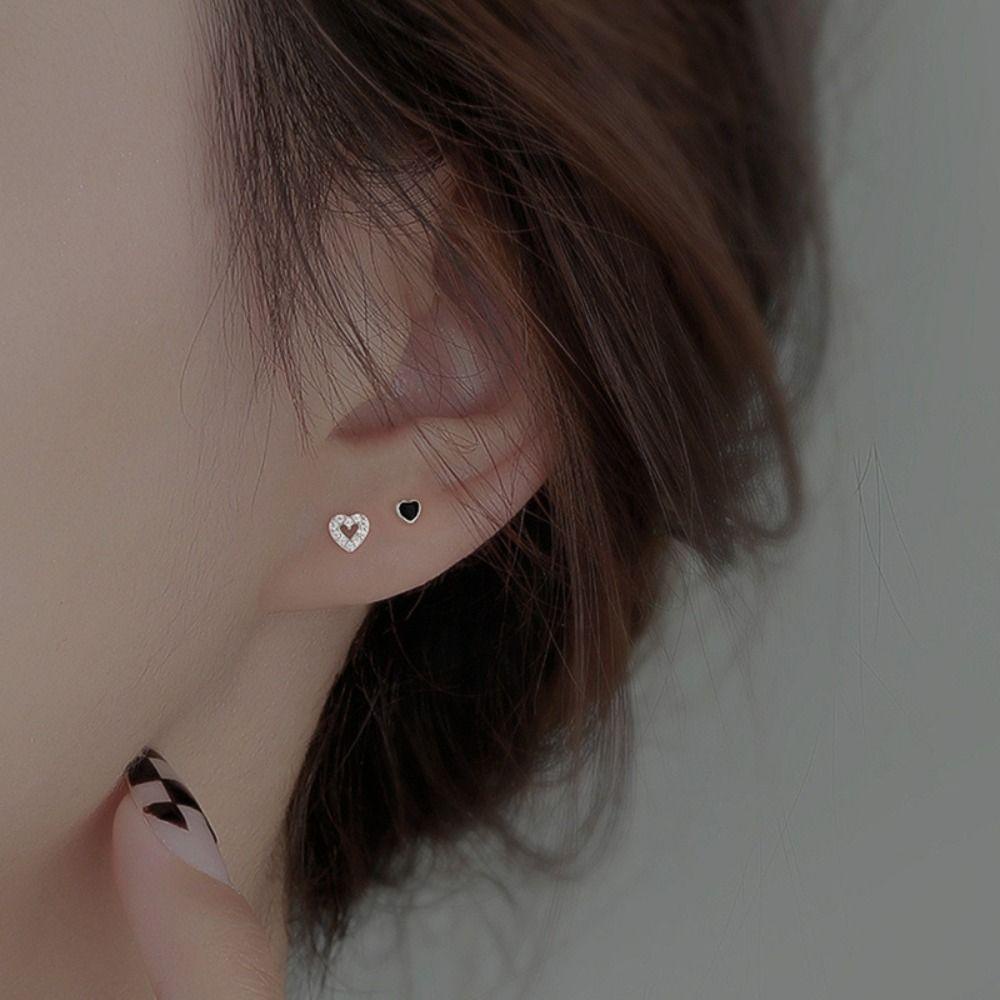 Mxbeauty Anting Pejantan Sederhana Kepribadian Lady Cinta Hati Korea Anting Pesta Temperamen Anting Halus Mini
