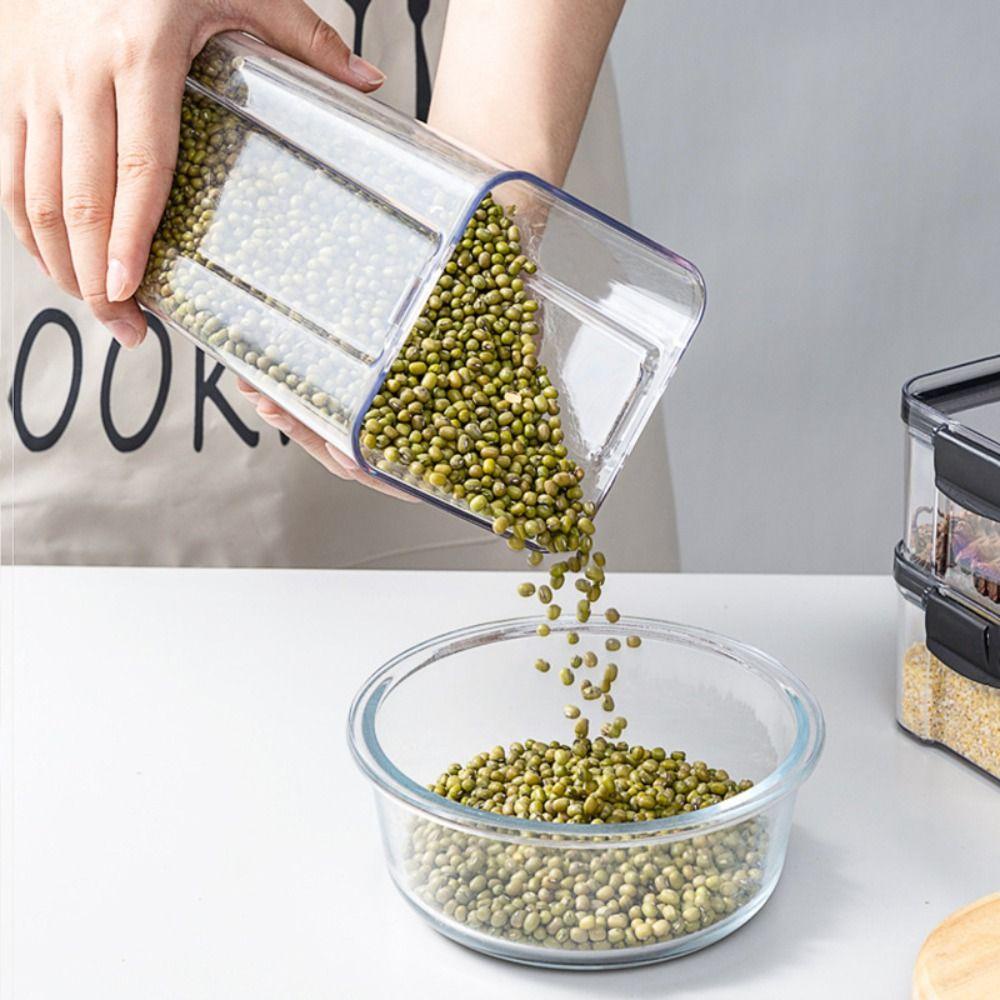 R-FLOWER Wadah Penyimpanan Kotak Penyimpanan Makanan Bening Multigrain Plastik