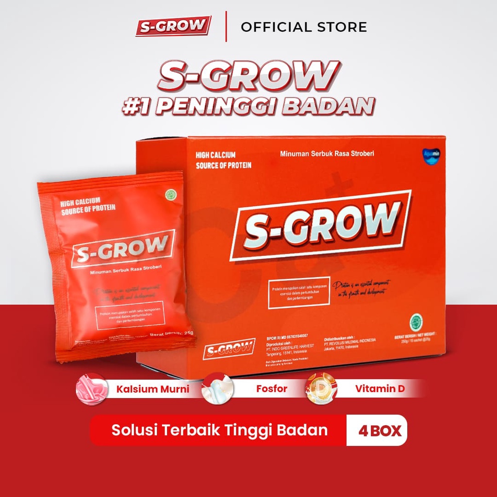 S-GROW isi 4 Box ( 40 Sachet ) Jaminan Asli [DISKON]