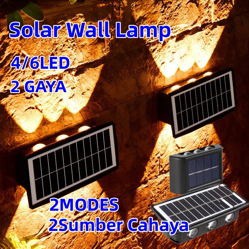 【COD】Lampu Dinding Surya Lampu Dinding Tenaga Surya Outdoor Waterproof Wall Lamp Lampu Taman Dekoratif