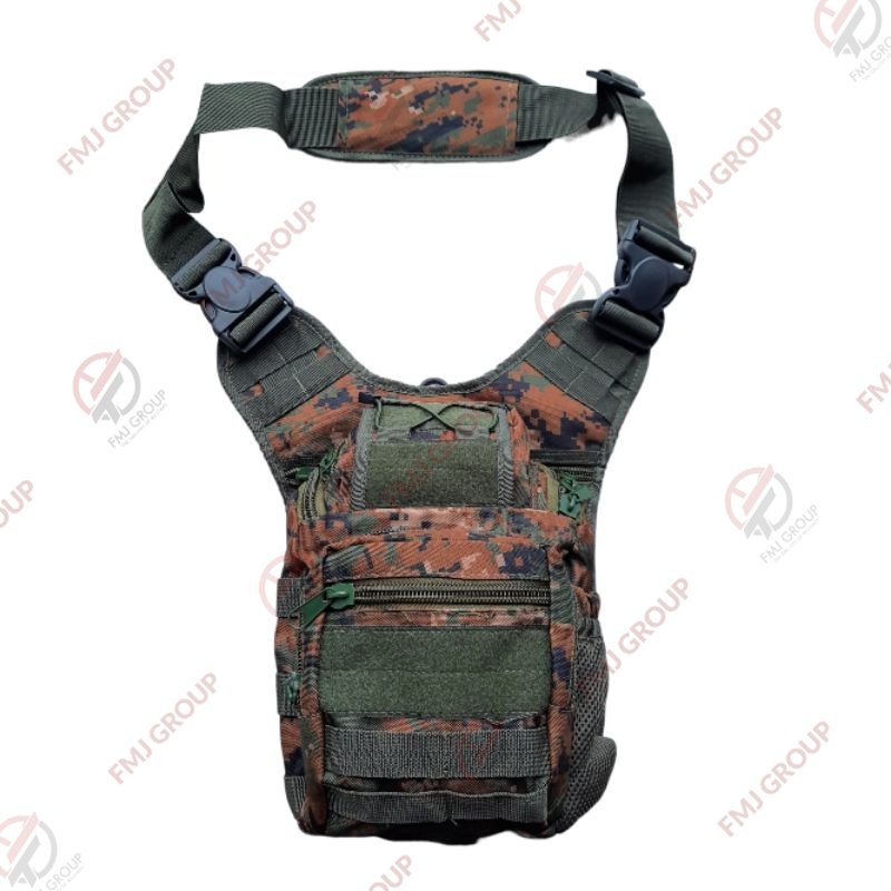 FMJ GROUP Sling Bag Tas Selempang 803 Mini Black, Green Army Cordura Local Product