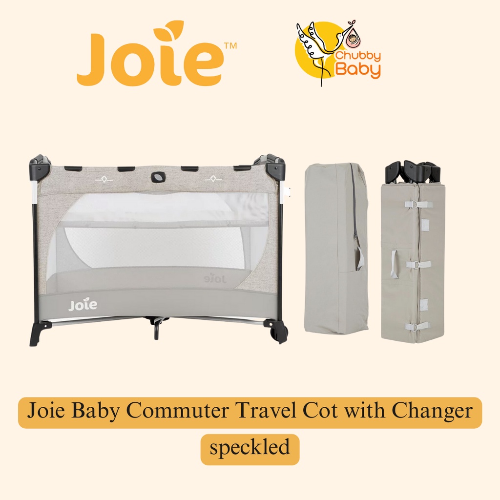 Joie Baby Commuter Travel Cot with Changer | Speckled