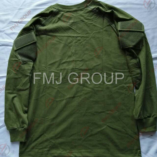 FMJ GROUP - Kaos Polos Panjang Lapangan/Tactical Hijau,Brimob,Pol PP,Tni Katun Combed