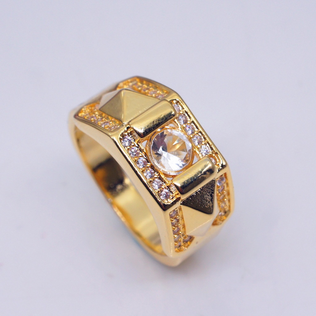Aksesoris Perhiasan Fashion Goldkingdom Ready Stock Pecinta Emas &amp;#039; Cincin Hias Pria&amp;#039;s Dan Wanita&amp;#039; Cincin s.