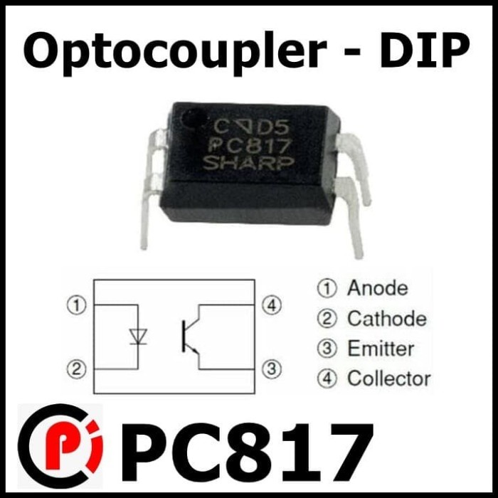Isi 5 Pcs IC Optocoupler Opto Coupler PC817 EL817 PC 817 SMD / DIP