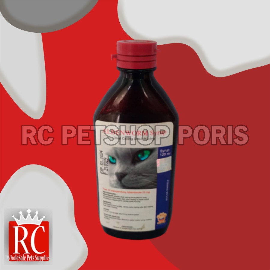 Albenworm Cat Obat Cacing Kucing Syrup Sirup Cair 120 Ml