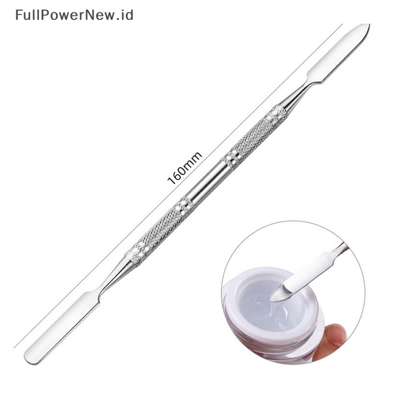 Power Stainless Steel Dual Head Spatula Mixing Stick Foundation Pencampuran Alat Make Up ID