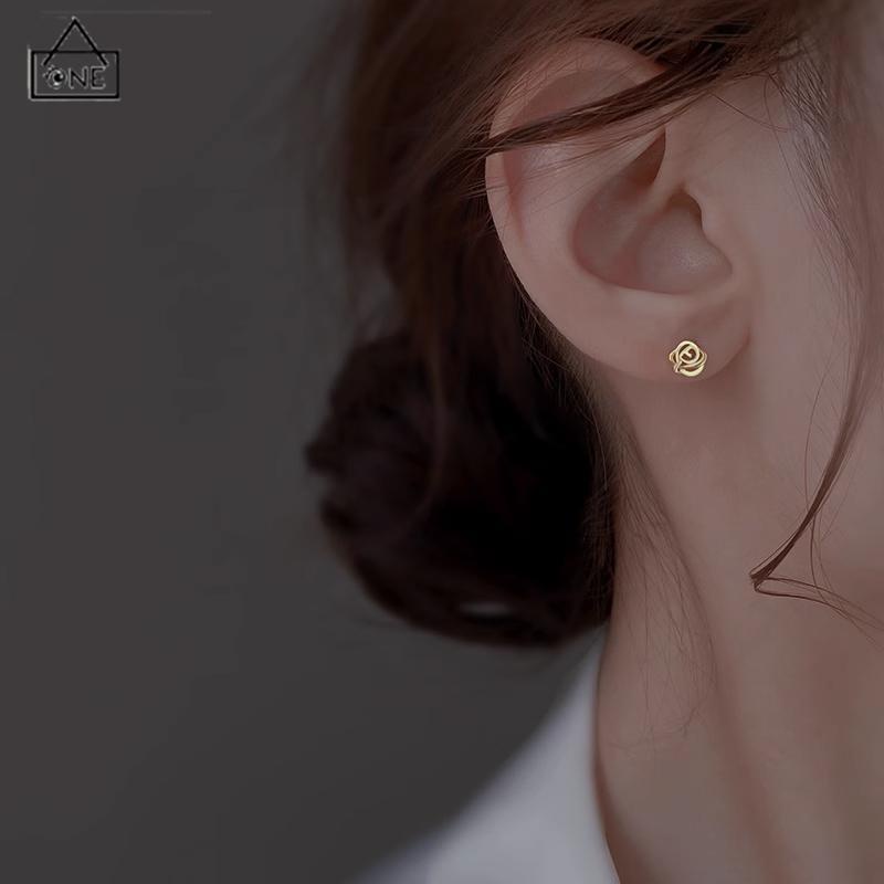 COD❤️Anting Mawar Perak 925 Indah Wanita Musim Panas Anting Anting Perancis Elegan-A.one