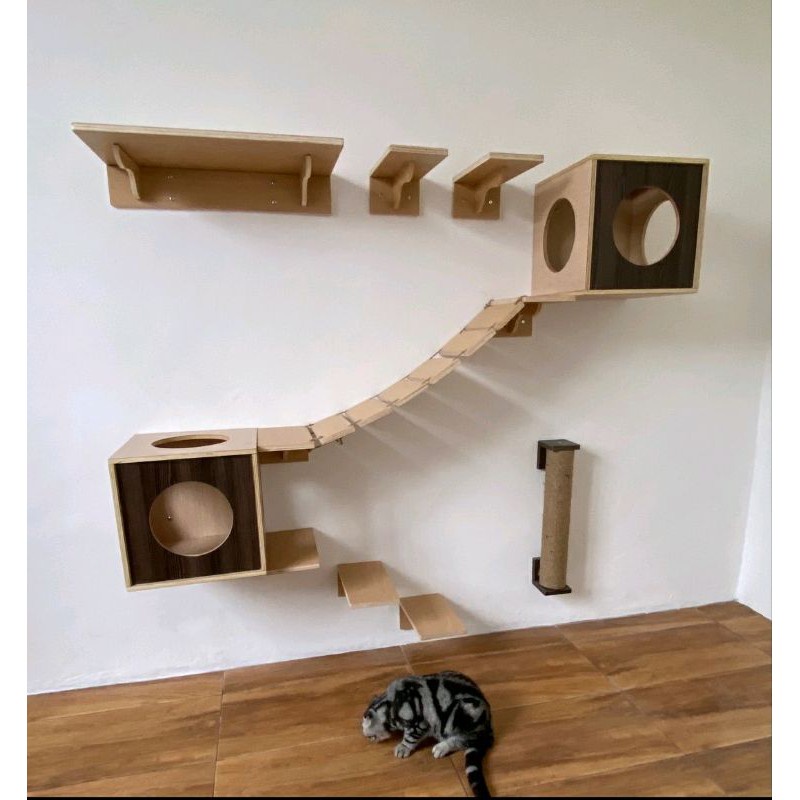 HidroAquatic - Kandang kucing kayu cat wall house cat playground