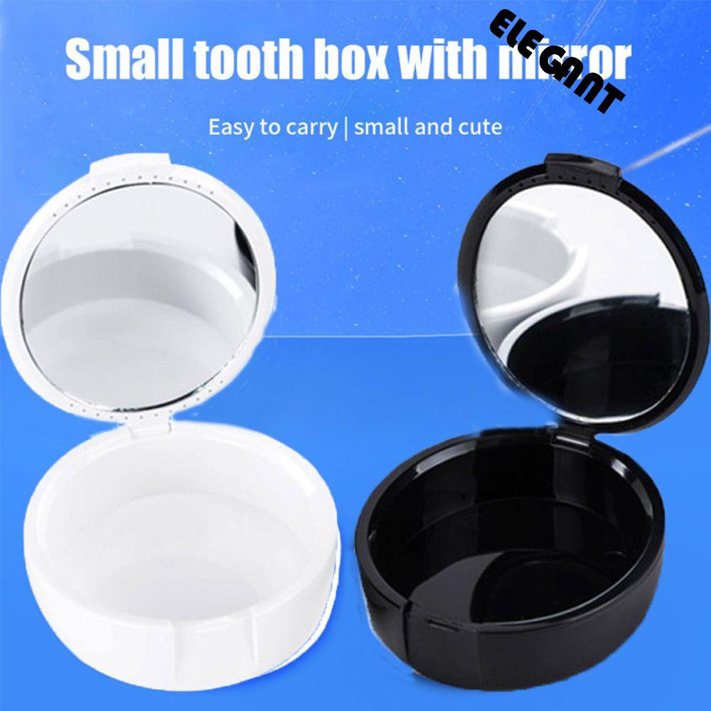 [Elegan] Kotak Penyimpanan Gigi Palsu Pembersih Gigi Portabel Wadah Alat Gigi Palsu Molar Behel Kotak Perlengkapan Kebersihan Mulut Gigi Palsu Bath Case