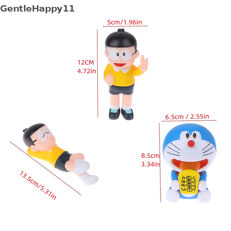 Gentlehappy Anime Doraemon Family Figure Model Mainan Mainan Dekorasi Pemandangan Taman id