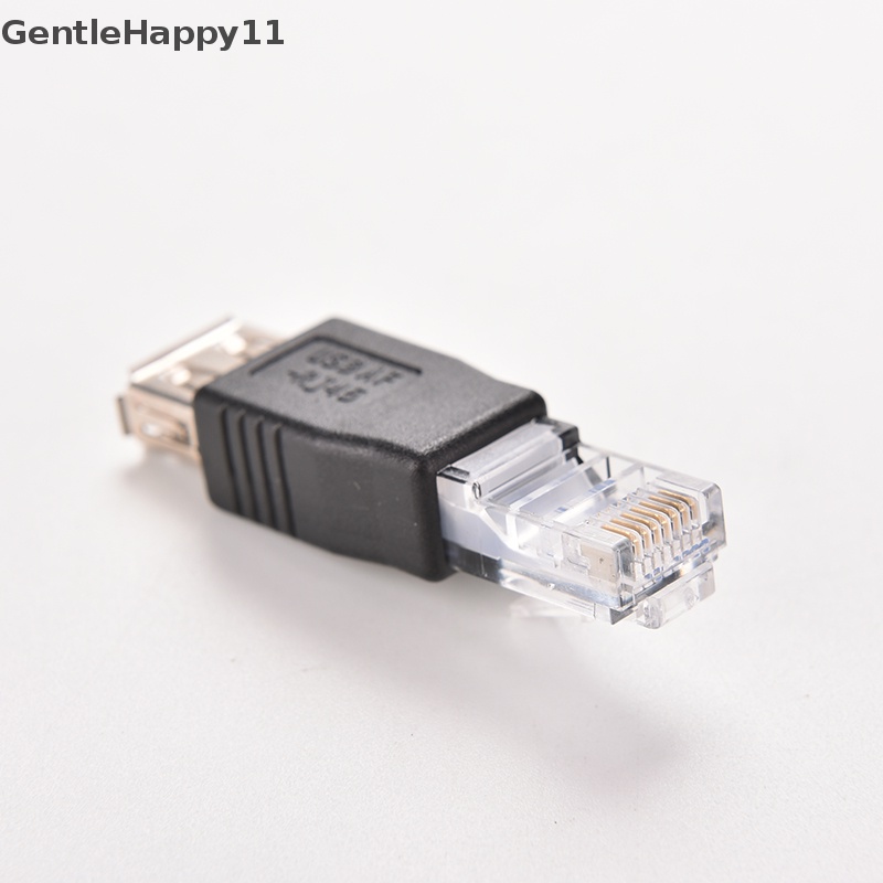 Gentlehappy RJ45 Male to USB AF A Female Adapter Socket LAN Jaringan Ethernet Router Plug id