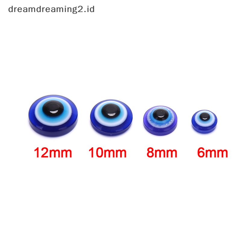 (drea) 50pcs Manik-Manik Spacer Resin Campuran Mata Jahat Untuk Mainan Boneka Membuat Perhiasan Aksesori DIY//