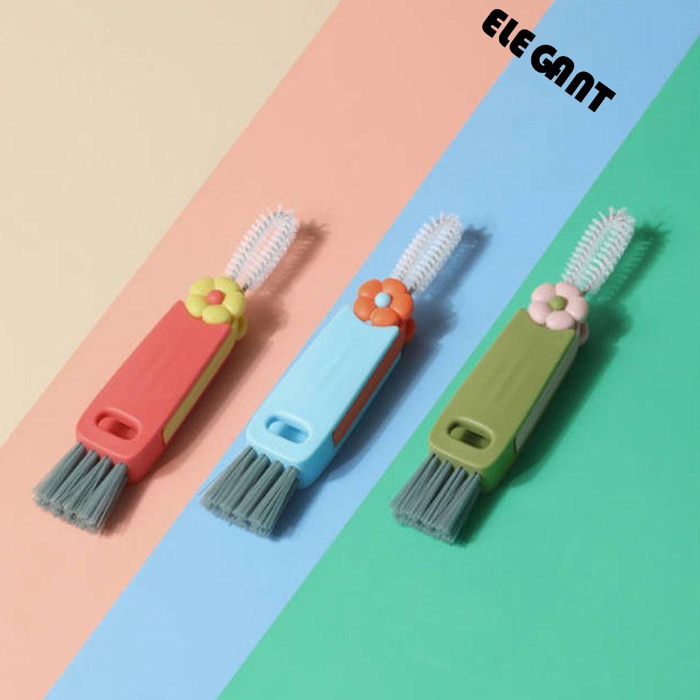 [Elegan] Sikat Botol Susu Tahan Lama Bermanfaat Bunga Trinity Cleaning Brush Groove Brush Cup Scrubber