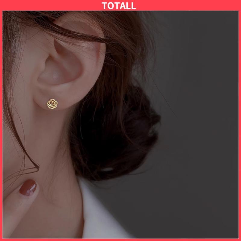 COD Anting Mawar Perak 925 Indah Wanita Musim Panas Anting Anting Perancis Elegan-Totall