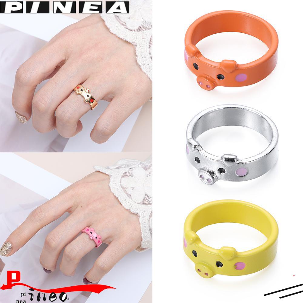 Cincin Nanas Babi Hadiah Hari Valentine Wanita Pria Piggy Retro Vintage Kreatif Hewan