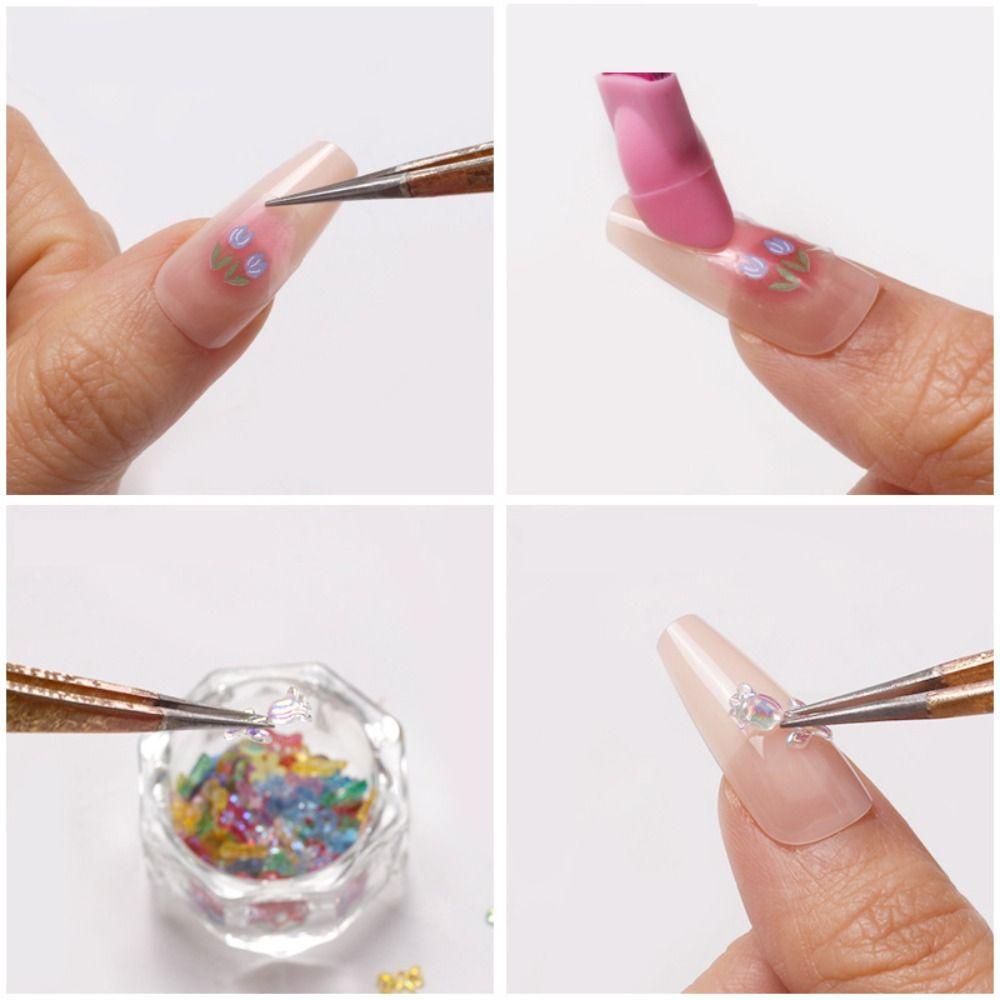 R-FLOWER Nail Art Pinset Rhinestones Menekan Kepala Alat Makeup Silikon