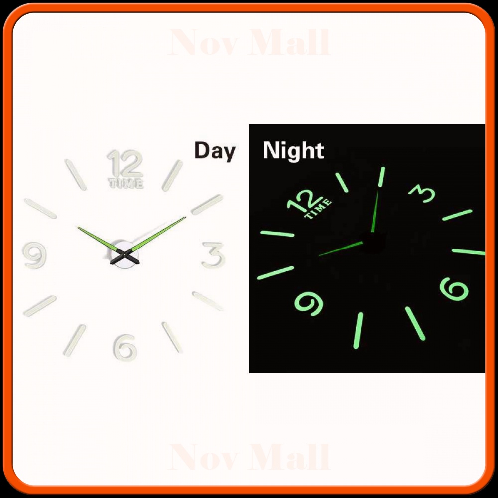 Jam Dinding Besar DIY Glow in The Dark 80-130cm -JD342