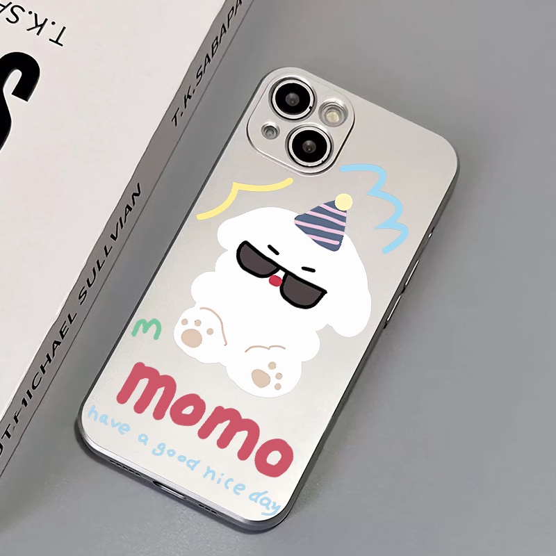 IPHONE Casing Electroplate Lembut Anjing Lucu Kompatibel Untuk Iphone14 13 12 11 Pro XS Max Casing XR X8 +7 6S Plus Mini TPU Silikon Shockproof Phone Cover