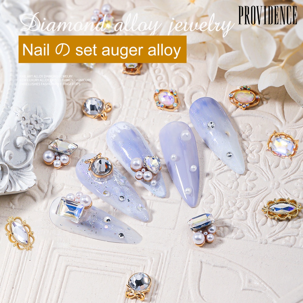 Providence 10 Pcs Kuku Berlian Imitasi Bersinar Tiga Dimensi High Gloss Glitter DIY Istana Gaya Nail Art Aksesoris Manicure Charm Nail Salon Supply