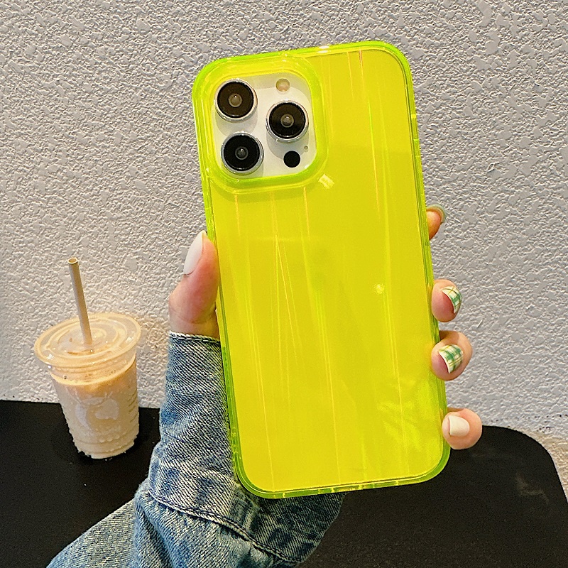 IPHONE Auroral Casing Pelindung Untuk Iphone14 13 12 11 Pro Max Fluorescent Transparan Anti-drop