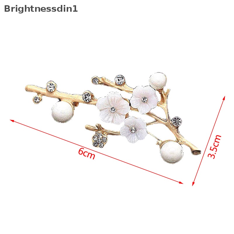 [Brightnessdin1] Bros Bunga Shell Plum Blossom Untuk Wanita Pernikahan Kantor Brooch Pins Decor Boutique