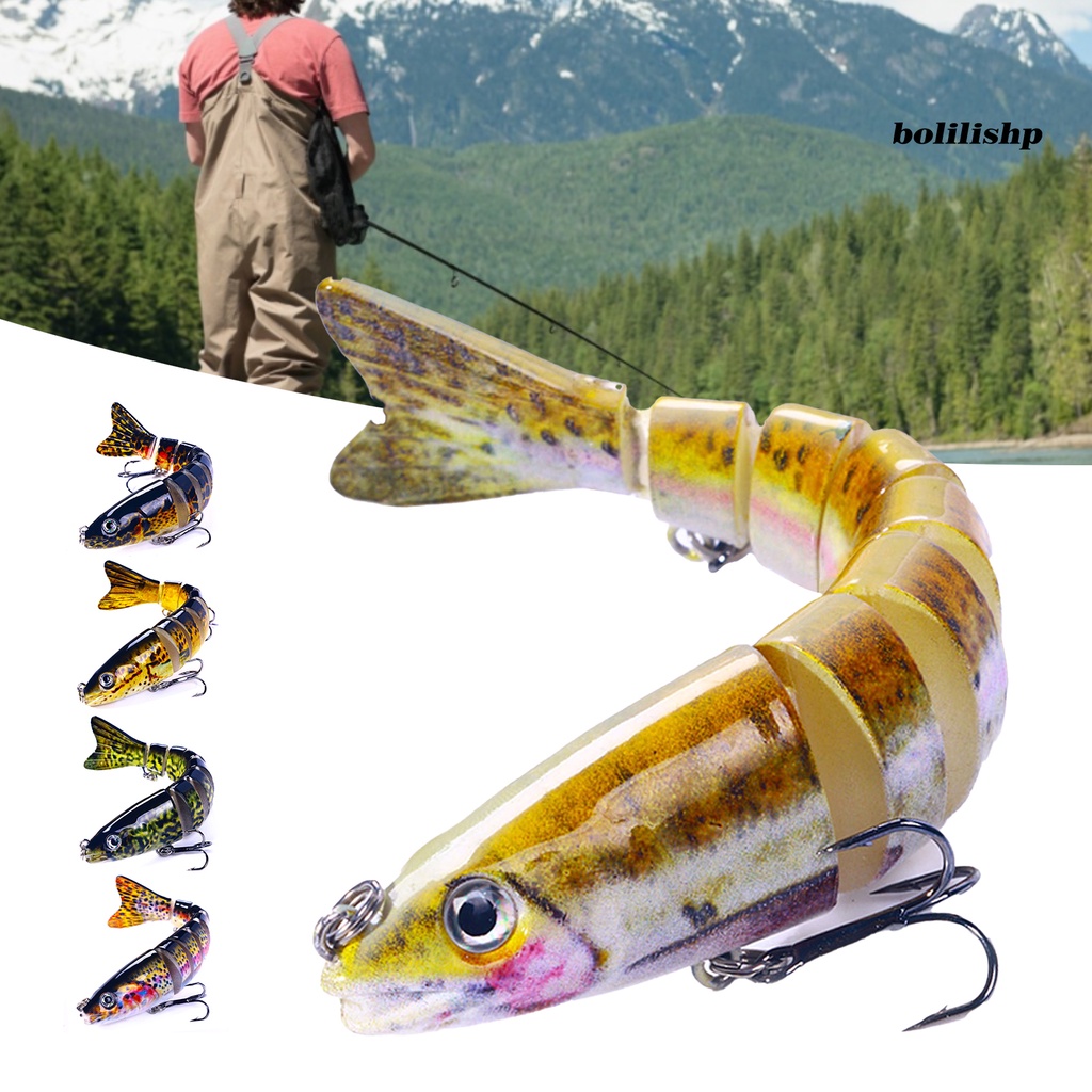 Bo-12.8cm/18g Bionic Umpan Simulasi Mata Ikan Warna Terang Tampilan Realistis Fleksibel Desain Kait Treble Warna-Warni Sangat Simulasi Memancing Umpan Umpan Perlengkapan Memancing