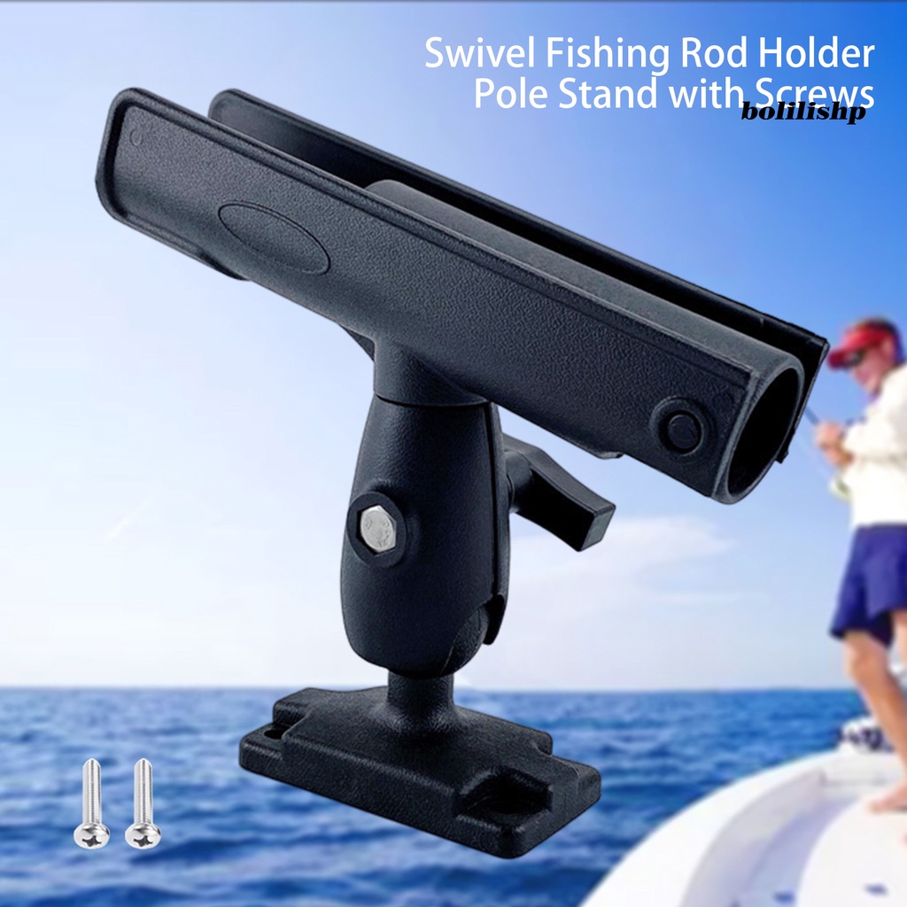 Bo-fishing Rod Holder Rotatable Wear Resistant High-strength Universal Fit Instalasi Mudah Putar Pancing Holder Tiang Berdiri Dengan Sekrup Perlengkapan Pancing