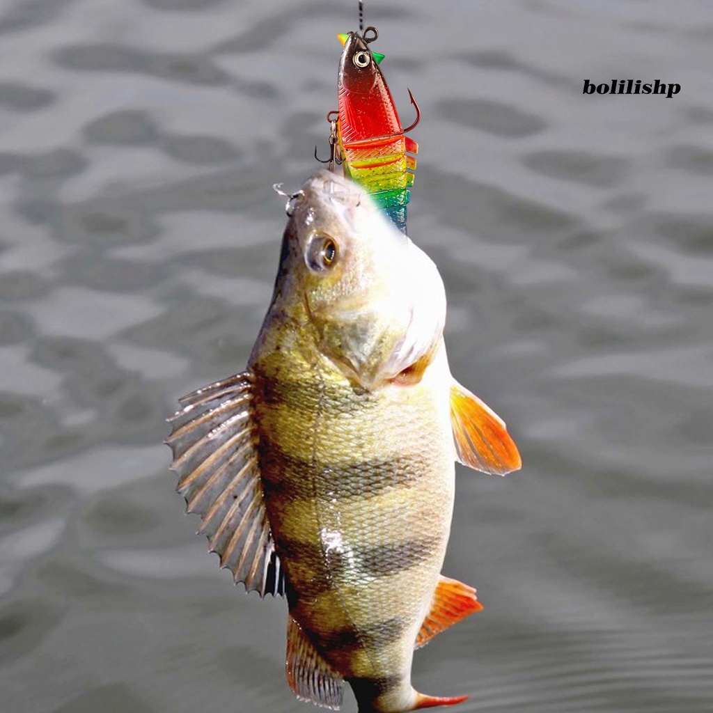 Bo-9cm17g Pemikat Pancing 3D Fisheye Tajam Kait Meningkatkan Laju Ikan Tahan Lama Desain Simulasi Warna-Warni Bersambung Realistis Multi Bagian Umpan Lembut Umpan Pancing